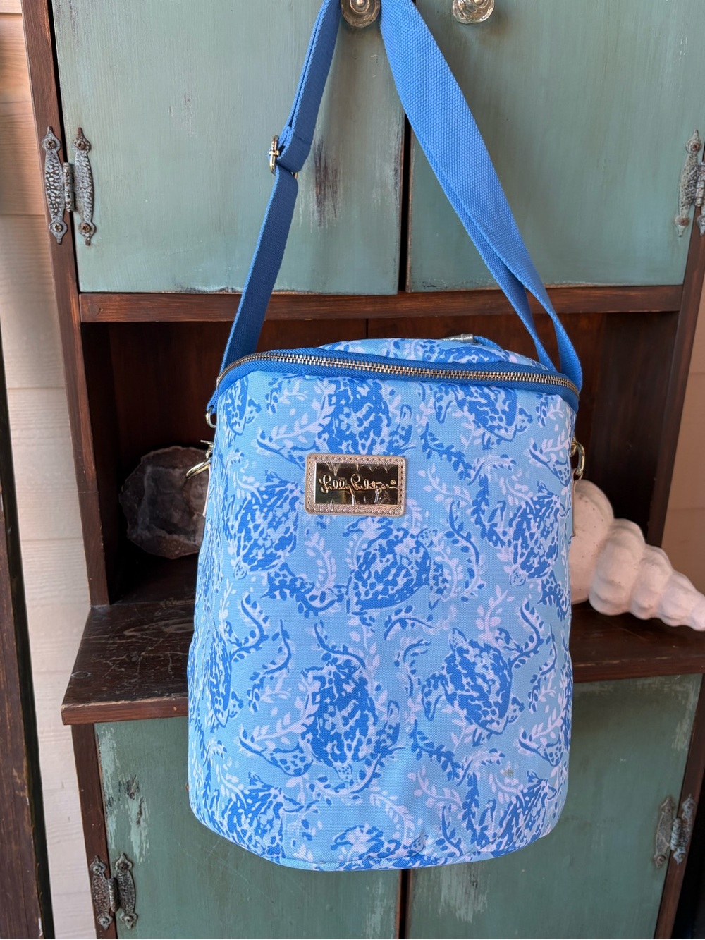 Lilly Pulitzer Insulated Soft Beach Cooler w/Strap Blue Turtley Awesome New